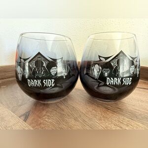 JoyJolt Star Wars Dark Side Stemless Wine Glass Set of 2 new.